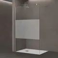 Produktbild: Luxus Duschwand Für Dusche Duschabtrennung 100x200cm Walk-in Dusche 8mm Esg-sicherheitsglas Milchglas-streifen Inkl. Nanobeschichtung Bremen01ms - Doporro
