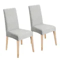 Produktbild: LANSHENG Stuhlhussen 2er Set, Universal Esszimmerstühle Stuhlbezug, Abnehmbar Waschbar Stuhlhussen für Esszimmerstühl, Küche, Restaurants, Hotels (Hellgrau, 2er Set)