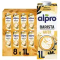Produktbild: Alpro Barista Haferdrink – Zum Aufschäumen – Vegan und milchfrei – Von Natur aus laktosefrei – Reich an Ballaststoffen, Calcium und Vitaminen – 8 x 1 L – Haltbar