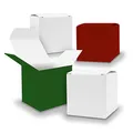 Produktbild: itenga Schachteln V15 24x Würfel 5cm gemischt rot grün weiß Boxen zum Basteln