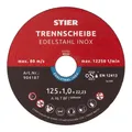 Produktbild: STIER Trennscheibe für Edelstahl/INOX, Metall, Stahl, Ø Flexscheibe: 125 x 1,0 x 22,23 mm, gerade, Set mit 25 Stück, für Winkelschleifer