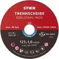 Produktbild: Trennscheibe für Edelstahl/INOX, Metall, Stahl, ø Flexscheibe: 125 x 1,0 x 22,23 mm, gerade, Set mit 25 Stück, für Winkelschleifer - Stier