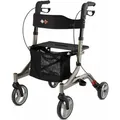 Produktbild: Bischoff & Bischoff Rollator Capero, faltbar, Leichtgewichtrollator mit Rückengurt, Platin - Silber