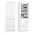 Produktbild: Home Collective Kleiderschrank, Garderobenschrank, Mehrzweckschrank 2-türig mit 3 Einlegeböden & 3 Schubladen | Schrank für Schlafzimmer, Flur oder Büro | 50x40x180 cm (BxTxH) | Weiß