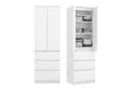 Produktbild: Home Collective Kleiderschrank Garderobenschrank Mehrzweckschrank Schrank platzsparend & vielseitig (50x40x180,5 cm (BxTxH), ideal für Schlafzimmer Flur & Arbeitszimmer) mit 2 Türig 3 Einlegeböden & 3 Schubladen in weiß