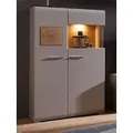 Produktbild: Innostyle Fun Plus II Vitrine inkl. LED-Beleuchtung Basalt/Eiche Altholz Grau/Braun - Braun