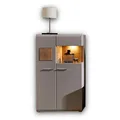 Produktbild: Stella Trading FUN PLUS 2 Kleine Vitrine in Basalt mit schönen Hirnholz-Applikationen - Glasvitrine inkl. LED-Beleuchtung - 80 x 139 x 37 cm (B/H/T)