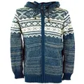Produktbild: Guru-Shop Strickjacke Unisex Strickjacke mit Norwegermuster,.. alternative Bekleidung blau S