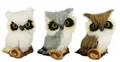 Produktbild: I.GE.A. Dekofigur Tierfigur mini Eule 3er Set (3 St), Aus Kunstfell Vogel Dekovogel Statue Ornament Pelz Plüschtier Waldtier