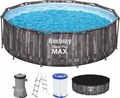 Produktbild: Bestway® Steel Pro MAX™ Auftstellpool-Komplett-Set mit Filterpumpe Ø 427 x 107 cm, Holz-Optik (Mooreiche), rund