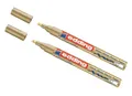 Produktbild: 2x Edding 753 Glanzlack Marker Lackstift Lackmarker Calligraphy  1- 2,5 mm gold