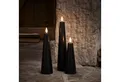 Produktbild: Lights4fun LED-Kerze TruGlow® LED Kerzen Echtwachs Trio Kegelform schwarz