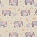 Produktbild: Geschenkpapier 70cm x 2m Rolle Elefant mit Baby - Geschenkpapierrolle mit Sonne Mond & Sternen - Babypapier für Geburt Babyshower Taufe - Verpackungspapier für Geschenke Kindergeburtstag