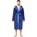 Produktbild: Ladeheid Bademantel Herren Bademantel lang mit Gürtel LA40-221, lang, Polyester, Taschen blau L