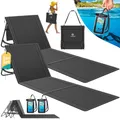 Produktbild: KESSER® 2er Set Strandmatte klappbar mit Verstellbarer Rückenlehne, Tragegurt, wasserdichter Tasche & Aufbewahrung – Faltbare Sonnenliege für Strand, Garten & Terrasse je 130 kg belastbar