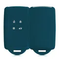 Produktbild: kwmobile Autoschlüssel Hülle kompatibel mit Renault 4-Tasten Smartkey Autoschlüssel (nur Keyless Go) - Silikon Schutzhülle Schlüsselhülle Cover in Petrol matt