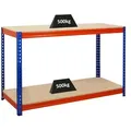 Produktbild: Proregal Profi Werkbank STRONG BEAST | HxBxT 90x150x60cm | Fachlast 500kg | Blau-Orange