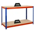 Produktbild: Profi Werkbank STRONG BEAST | HxBxT 90x150x60cm | Fachlast 500kg | Blau-Orange