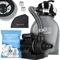 Produktbild: Kesser - Sandfilter Sandfilteranlage + 700g Filterbälle Ersetzen 25kg Filtersand- Poolfilter 10 M3/h Filteranlage Filterkessel Für Pool Schwimmbecken Grau