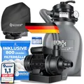 Produktbild: KESSER® Sandfilter Sandfilteranlage + 800g Filterbälle ersetzen 25kg Filtersand-Poolfilter 10 m³/h Filteranlage Filterkessel für Pool Schwimmbecken 4-Wege Ventil, einfache Steuerung, Inkl. Cover, Grau