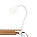 Produktbild: BRILONER - Schreibtischlampe mit Kabelschalter, Warmweiße Lichtfarbe, schwenkbar, Stecker, Leselampe, Klemmlampe, Klemmleuchte, Nachttischlampe, Leselicht Kinder, Bürolampe, 40cm hoch, Weiß