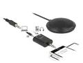 Produktbild: Delock Kondensator Tisch Mikrofon Omnidirektional für Konferenzen, Skypen, Meeting, Aufnahmen mit 3,5 mm Klinkenstecker, hohe Reichweite. 2,5m Kabel länge, 65873, Schwarz