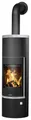 Produktbild: Justus Kaminofen Faro Aqua 2.0 Stahl schwarz mit Abdeckplatte Speckstein 8,5 kW