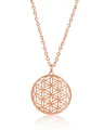 Produktbild: ® Lebensblume Kette Rosegold 45 + 5cm verstellbar Halskette Damen mit Blume d...