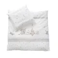 Produktbild: Roba Bettwäsche f. Wiege & Stubenwagen 80x80/35x40cm Sternenzauber grau-weiß NEU