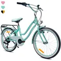 Produktbild: sun baby Mädchenfahrrad 20 Zoll Radgröße Heart Bike zur Auswahl 6 Gang Shimano Kinderfahrrad Kinderrad für Mädchen von 6 bis 10 Jahre verstellbare (Minze, 20 Zoll)
