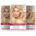 Produktbild: L'Oréal Paris Permanente Haarfarbe, 100% Grauhaarabdeckung, Haarfärbeset mit Coloration, Shampoo und 3-Fach Pflege Creme Farbe, Excellence Creme, 10 Lichtblond, 3 x 268 g