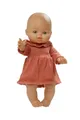 Produktbild: Heless 54031 - Mädchen Babypuppe Gordi von Paola Reina, mit Musselin-Strickkleid in Pfirsich, 100% Bio-Baumwolle, Puppe in der Größe 34 cm