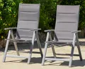 Produktbild: MERXX Gartenstuhl Taviano, TOPSELLER! (Set, 2 St), 2er Set, Alu/Textil, verstellbar, silber