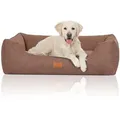 Produktbild: Knuffelwuff Hundebett Lotte aus Velours mit feinem Handwebcharakter XL 105 x 75cm Lichtbraun