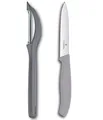 Produktbild: Victorinox Spargelschäler Universalschäler CUT Set, extra scharf, Zackenschliffklinge, zweisc, hneidig, Swiss Made, Limited Edition Cool Grey