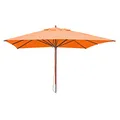 Produktbild: Mendler Gastronomie Holz-Sonnenschirm HWC-C57, Gartenschirm, Polyester/Holz 28kg, eckig 4x4m Seilzug stoßsicher - terracotta