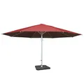 Produktbild: Mendler Sonnenschirm Meran II, Gastronomie Marktschirm, Ø 5m Polyester/Alu Mast weiß 28kg mit Ständer - rot