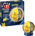 Produktbild: Ravensburger 3D Puzzle 11547 - Nachtlicht Puzzle-Ball Pokémon - 72 Teile, Kinder