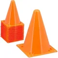 Produktbild: Pylonen 20er Set, Slalomhütchen, für Kinder, Fußball, Training, Markierungskegel, 18 cm, Hundesport, orange - Relaxdays