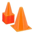 Produktbild: Relaxdays Pylonen 20er Set, Slalomhütchen, für Kinder, Fußball, Training, Markierungskegel, 18 cm, Hundesport, orange