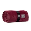 Produktbild: s.Oliver Kuschelsoft Decke 150x200 cm - flauschig, warm & waschbar, Kuscheldecke dunkelrot Uni