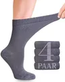 Produktbild: Diabetiker Socken Damen mit Lycra für den täglichen Gebrauch, 4 Paar, Nahtlos, Bequem und Weich, Perfekt für Diabetiker und Schwangere, 10 Farbvariationen, in den Größen 35-38 und 39-42 (Grau, 39-42)