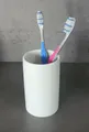 Produktbild: Tube Weiß Zahnbecher Becher Zahnbürstenhalter Porzellan