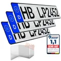 Produktbild: L & P Car Design Kennzeichen Auto KFZ 3 Stück 52cm x 11cm Nummernschild 520 x 110mm DIN Autokennzeichen Fahrradträger Anhänger LKW Wunschprägung amtliches Autoschild (3 Stück)