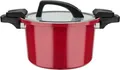 Produktbild: Niederdruckkochtopf – GSW – 24 cm – 6 l – Geschmiedetes Aluminium – Induktionsgeeignet – Rot
