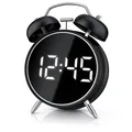 Produktbild: Bearware Wecker, Retro-Design, LED-Anzeige, Akustik Steuerung, schwarz matt