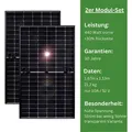 Produktbild: MYVOLTAICS 2x 440+ Watt Premium Hochleistungsmodule – Doppelglas transparent Variante zur Stromerzeugung von beiden Seiten (bifazial)