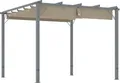 Produktbild: Outsunny Pergola ca. 3x3m Garten Pavillon mit magnetischen Pad, Terrassendachung aus Aluminium, Gartenpavillon mit verstellbares Dach, Freistehend, UV Schutz 30+, für Terrasse und Garten, Grau