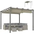 Produktbild: Outsunny Pergola Ca. 3x3m Garten Pavillon Mit Magnetbefestigung, Terrassendachung Aus Aluminium, Gartenpavillon Mit Verstellbares Dach, Freistehend, Uv Schutz 30+, Für Terrasse Und Garten, Grau