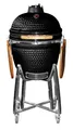 Produktbild: Buschbeck Holzkohlegrill Kamado XL Set Schwarz inkl Pizzastein Keramik BBQ Grill
